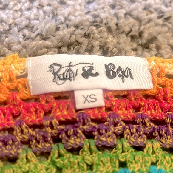 Rat & Boa Inferno Rainbow Crochet Mini Festival Halter Dress *RARE* - Picture 11 of 17